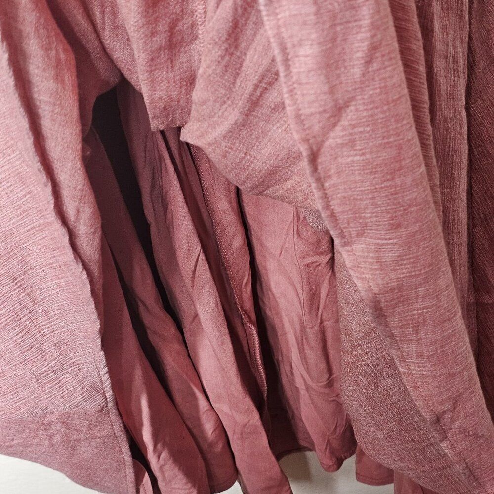 NWT A Collective Story Mauve Pink Baby Doll Mini Dress Puff Sleeves Womens Large - Picture 3 of 7